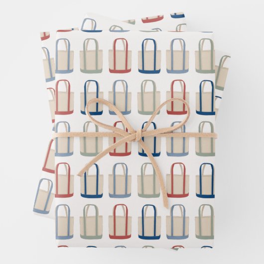 Classic Coastal Canvas tas Beach Nieuw-Engeland Inpakpapier Vel (In situ)