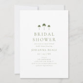 Classic Coastal Minimal Palm Tree Bridal Shower Kaart (Voorkant)
