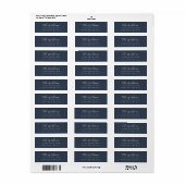 Classic Coastal Navy Blue Script Retouradres Etiket (Full Sheet)