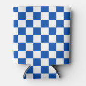 Classic cobalt blue checkerboard blikjeskoeler (Voorkant)