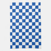 Classic cobalt blue checkerboard theedoek (Verticaal)