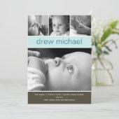 Classic Collage Faire-part de naissance photo bébé (Debout devant)