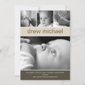 Classic Collage Faire-part de naissance photo bébé (Devant)