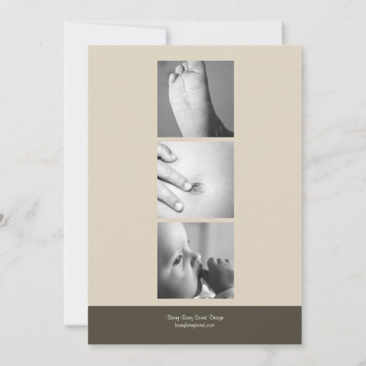 Classic Collage Faire-part de naissance photo bébé (Dos)