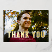Classic Collegiate Flat FOIL Grad Carte de remerci (Recto)