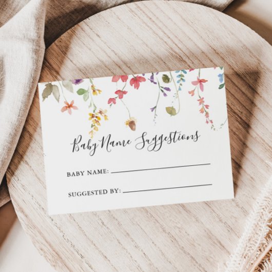 Classic Colorful Wild Baby Name Suggestions Card