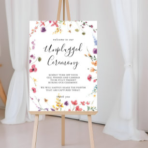 Classic Colorful Wild Floral Unplugged Ceremony Poster