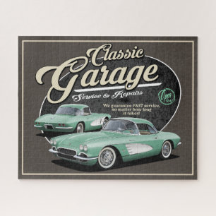 Classic Corvette Garage Jigzaag Puzzle Legpuzzel