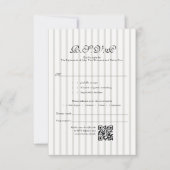 Classic Country Club Stripe QR Code Mariage RSVP (Devant)