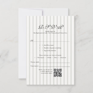 Classic Country Club Stripe QR Code Mariage RSVP