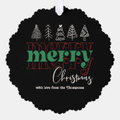 Classic Cozy Scribbles Merry Christmas Keepsake Ornament Kaart (Voorkant)