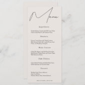 Classic Cream Bruiloft Diner Menu (Voorkant / Achterkant)