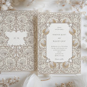 Classic Cream & Goud Bloemen Bruiloft Kaart