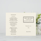 Classic Cream Order of Service Funeral Program (Staand voorkant)