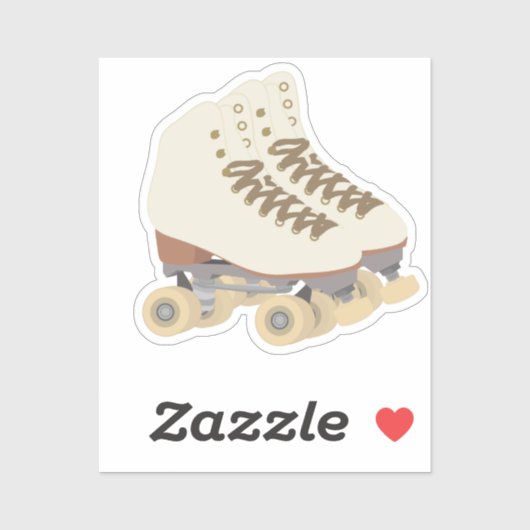 Classic Cream Rollerskates Cut-Out Sticker (Vel)