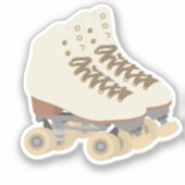 Classic Cream Rollerskates Cut-Out Sticker (Voorkant)