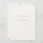 Classic Creamy White Linen Wedding Script Kaart (Achterkant)
