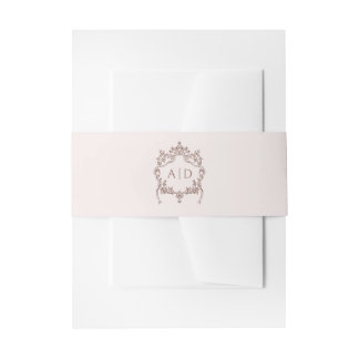 Classic Crest Wedding Monograms Uitnodigingen Wikkel