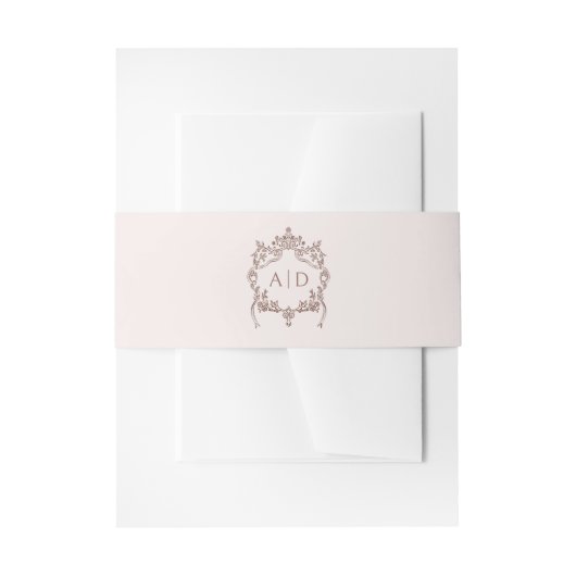 Classic Crest Wedding Monograms Uitnodigingen Wikkel (Voorkant Voorbeeld)