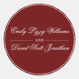 Classic Crimson Red Elegant Abstract Ronde Sticker