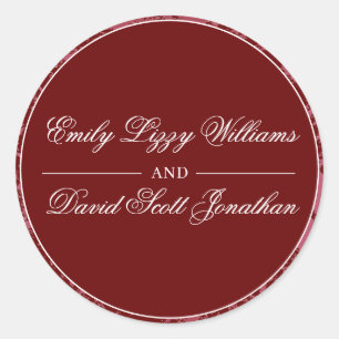 Classic Crimson Red Elegant Abstract Ronde Sticker