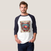 Classic Cupid & Heart Tattoo T-shirt (Voorkant volledig)