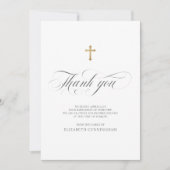 Classic Cursive Script Calligraphy Cross Memorial Bedankkaart (Voorkant)
