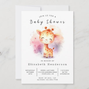 Classic Custom Giraffe Baby shower Kaart