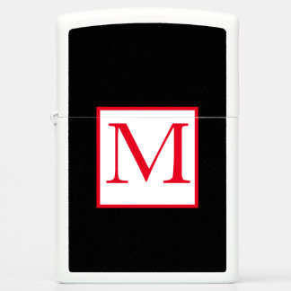 CLASSIC CUSTOM INITIAAL BLACK WHITE Zippo Lighter