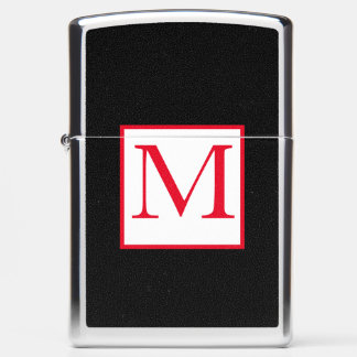 CLASSIC CUSTOM INITIAAL BLACK WHITE Zippo Lighter