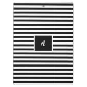 Classic Custom initialen Zwart-wit Gestreept Klembord (Achterkant)