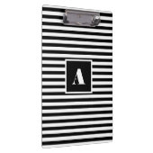 Classic Custom initialen Zwart-wit Gestreept Klembord (Rechts)