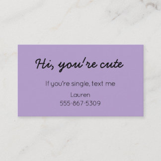 Classic Cutie - Dating "Call Me" Card Contactkaartje