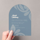 Classic Damask Blauwgroen bruiloft acryl uitnodigi Acryl Uitnodigingen (Insitu (Draagbaar))