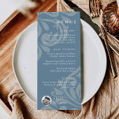 Classic Damask Blauwgroen foto bruiloft Menu
