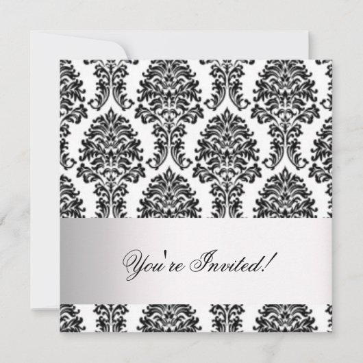 Classic Damask Invitation Kaart (Voorkant)