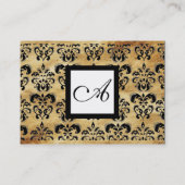 CLASSIC DAMASK PARCHERSQUARE MONOGRAM VISITEKAARTJE (Achterkant)