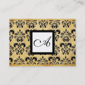 CLASSIC DAMASK PARCHERSQUARE MONOGRAM VISITEKAARTJE (Achterkant)