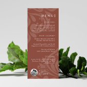 Classic Damask Sienna Photo Mariage Flat Menu