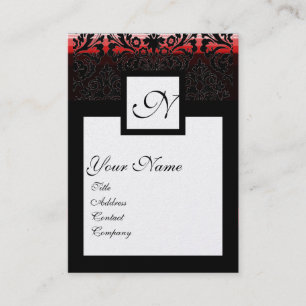 CLASSIC DAMASK SQUARE MONOGRAM zwart goud metalen Visitekaartje