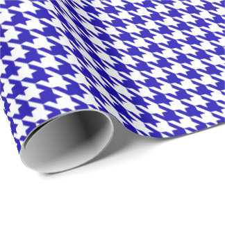 Classic Dark Blue and White Houndstooth Pattern  Cadeaupapier