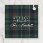 Classic Dark Blue Red Green Plaid Pattern Bedankjes Labels (Achterkant)