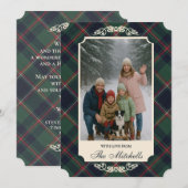 Classic Dark Blue Red Green Plaid Pattern Feestdagenkaart (Voorkant / Achterkant)