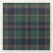 Classic Dark Blue Red Green Plaid Pattern Glazen Onderzetter (Voorkant)