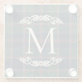 Classic Dark Blue Red Green Plaid Pattern Glazen Onderzetter (Achterkant)