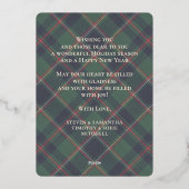 Classic Dark Blue Red Green Plaid Pattern Gold Folie Feestdagenkaart (Achterkant)