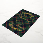 Classic Dark Blue Red Green Plaid Pattern Gold Folie Feestdagenkaart (Gedraaid)