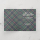 Classic Dark Blue Red Green Plaid Pattern Gold Folie Feestdagenkaart (Binnenlaag)