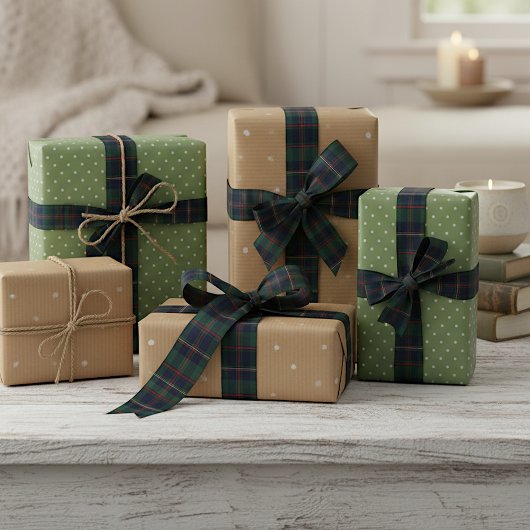 Classic Dark Blue Red Green Plaid Pattern Lint