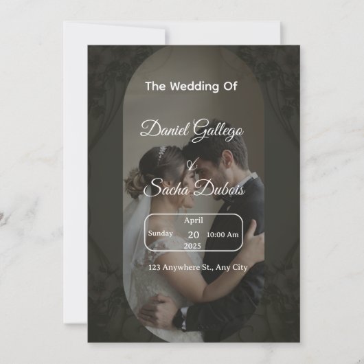 Classic Dark Elegant Wedding Invitation (Devant)